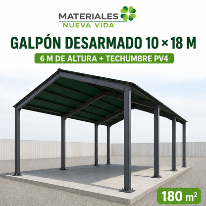 Galpon Prefabricado 10 x 18 Incluye techumbre (180 mts²)
