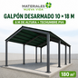 Galpon Prefabricado 10 x 18 Incluye techumbre (180 mts²)